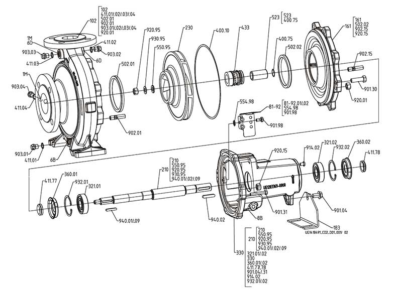 KSB | Shaft Sleeve-Double-WS35 spare parts package suitable for ETN 65/80/100/125/150/200 - Gambar 3