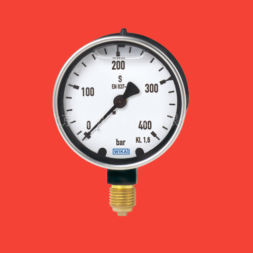 WIKA | 213.40 Case Filling Bourdon Tube Pressure Gauge, Copper Alloy Heavy-Duty Version